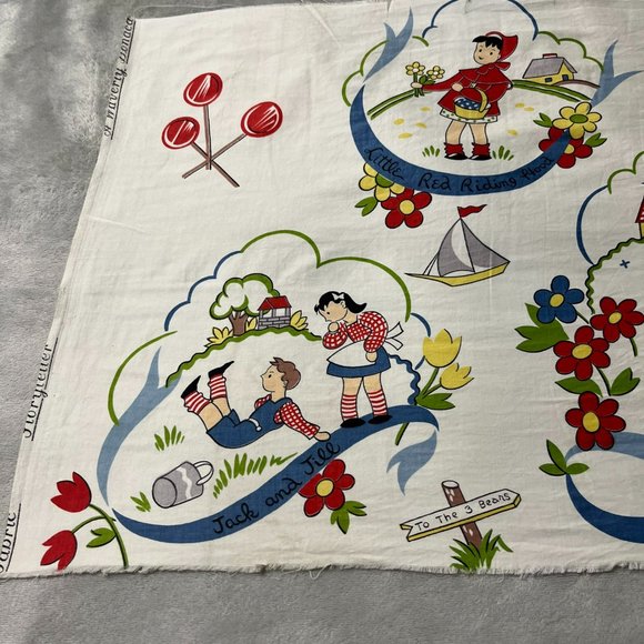 Vintage Waverly Storyteller Nursery Rhymes Cotton fabric Panel 36x 17 *READ* - Picture 2 of 16